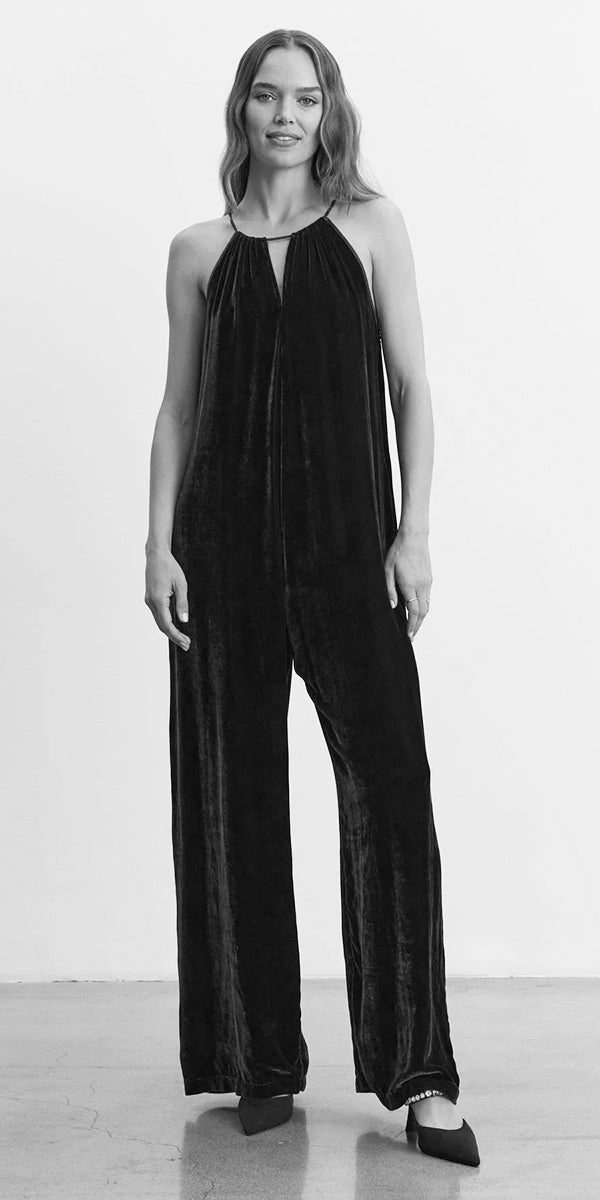 White velvet jumpsuit hotsell