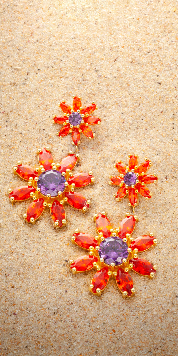 Dos Chicas Locas Flor Statement Earrings