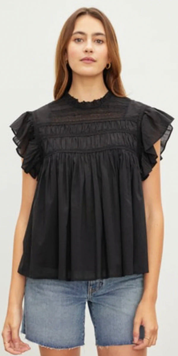 Cotton ruffle blouse outlet