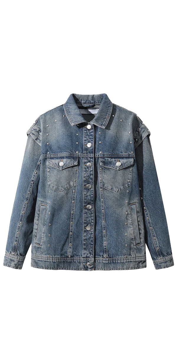 IRO Fillo Studded Denim Jacket – ACO Double Bay - Main Image