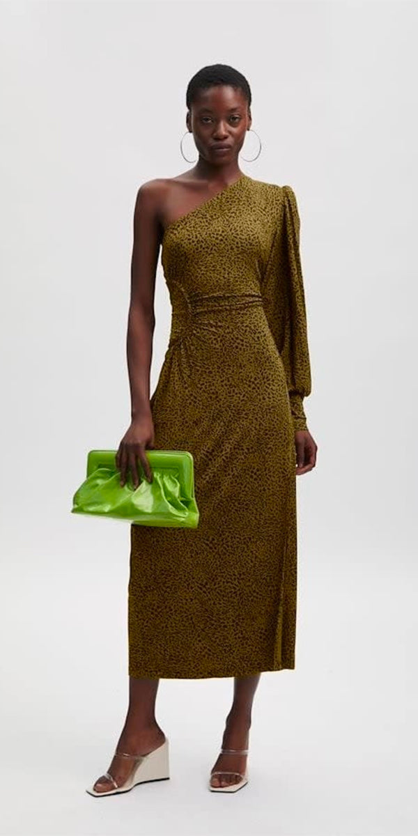 gestuz green dress Gestuz Aylin Wrap Dress, Green Ripple, 14