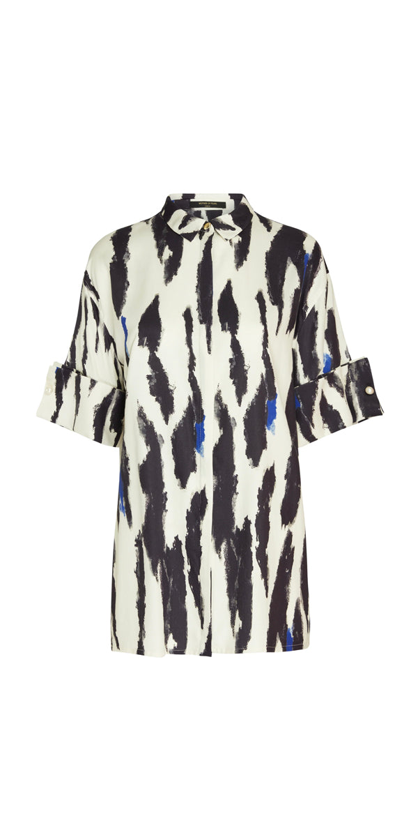 Mother of Pearl Camille Shirt in Blue Watercolour Print