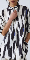 Mother of Pearl Camille Shirt in Blue Watercolour Print