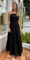 Lusana Tessa Dress in Black Poplin