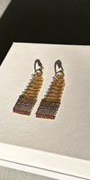 Laura B Jeanne Stripes Chain Earrings