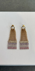 Laura B Jeanne Stripes Chain Earrings