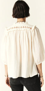 ba&sh Beluna Puff Sleeve Shirt in Ecru