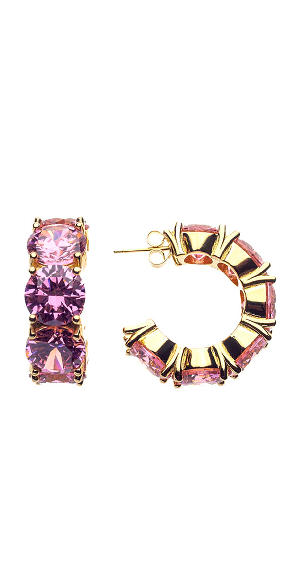 Dos Chicas Locas Chunky Hoops in Pink