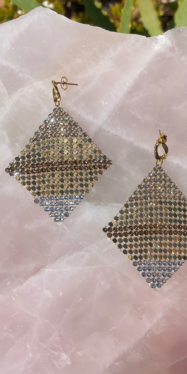 Laura B Diamond Kite Earrings