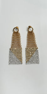 Laura B Jeanne Diagonal Chain Earrings