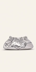 ba&sh June Crumpled Slouch Bag in Silver