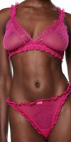 Love Stories Love Lace Sheer Bralette in Hot Pink