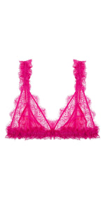 Love Stories Love Lace Sheer Bralette in Hot Pink