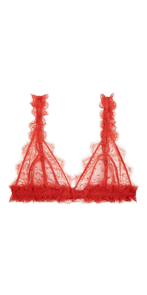 Love Stories Love Lace Sheer Bralette in Red