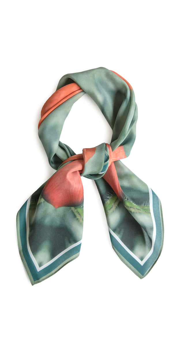 Good & Co. Poppy Study Small Silk Scarf