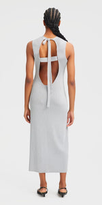 Gestuz Silvi Backless Lurex Dress in Silver