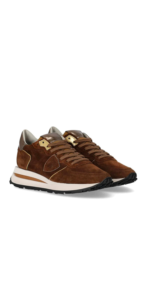 Philippe Model Tropez Haute Low Sneakers in Cognac